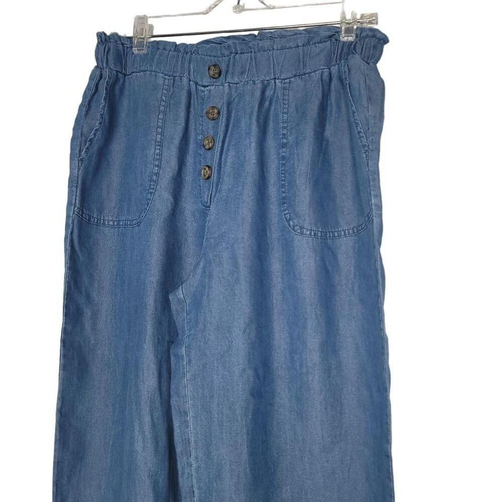 Love University XL Chambray Jogger‎ Pants Summmer Coastal Grandma Beach Casual - Picture 3 of 8